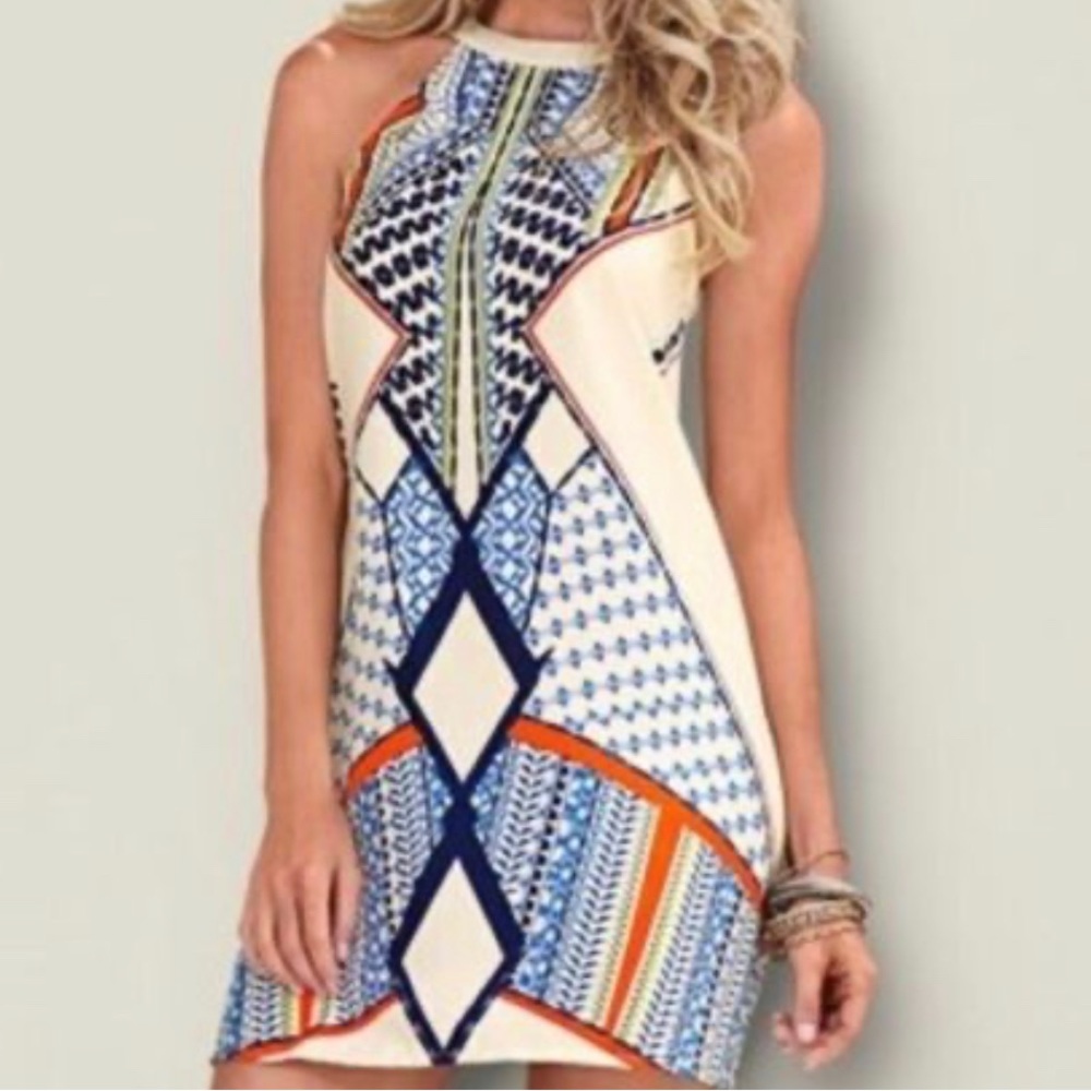 Aztec print mini-dress